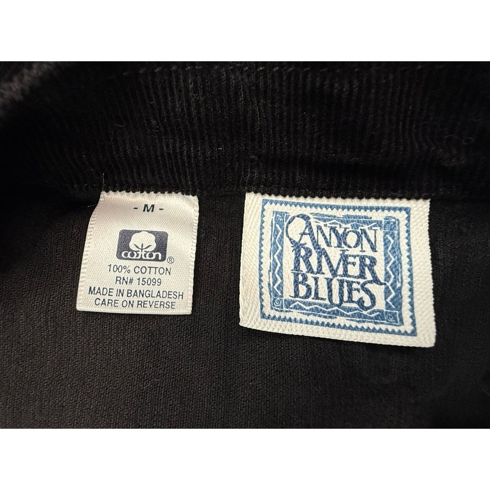 Vintage Y2K 90's Canyon River Blues Size Med Black Courderoy Overalls - Picture 9 of 10